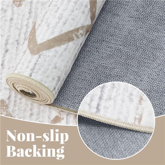 Runner Rug 2x7 - Moroccan Kitchen Rug with Line Bohemian Hallway Washable - Picture 3 of 7